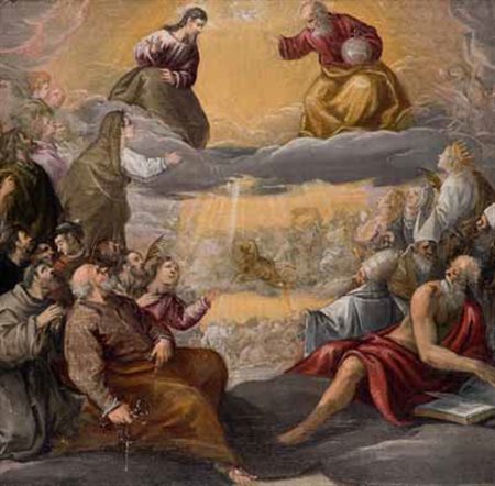 Scuola Veneta fi ne del XVII secolo IL PARADISO olio su tela, cm 67x65