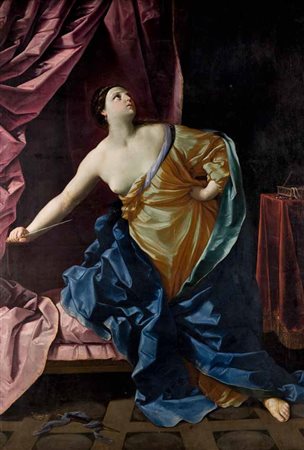 Guido Reni Bologna 1575 – 1642 LUCREZIA ROMANA SI UCCIDE PUGNALANDOSI olio su...