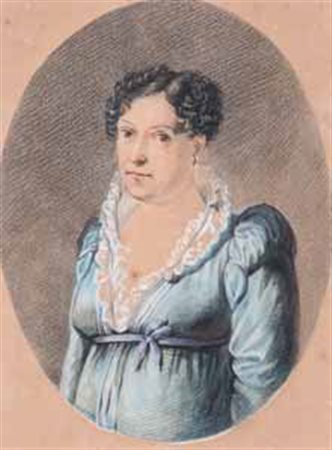 Scuola Neoclassica A) E B) RITRATTI pastelli su carta, cm 22x16,8