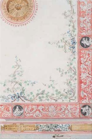 Scuola Lombarda del XIX secolo A) STUDIO PER DECORAZIONE B) STUDIO PER...