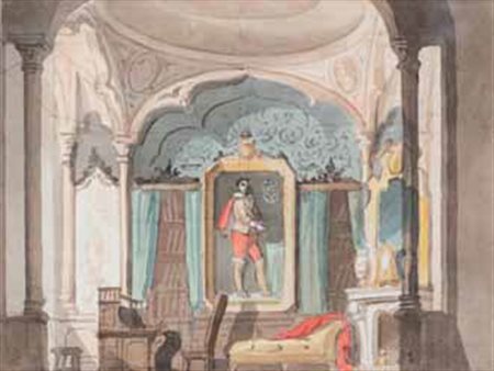 Scuola Lombarda del XIX secolo A) BOZZETTO PER SCENOGRAFIA B) BOZZETTO PER...