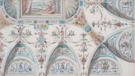 Scuola Lombarda del XIX secolo A) STUDIO PER DECORAZIONE DI SOFFITTO B)...
