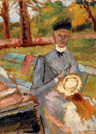 Ulvi Liegi Livorno 1858 – 1936 BAMBINAIA ALL’ARDENZA, 1932 olio su tavola, cm...