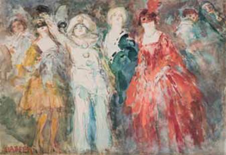 Vincenzo La Bella Napoli 1872 – 1954 PERSONAGGI IN COSTUME tempera su...