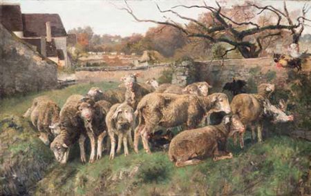 Giuseppe Palizzi Lanciano 1812 – Parigi 1888 AL PASCOLO olio su tela, cm...