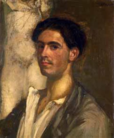 Armando Spadini Poggio a Caiano, Firenze 1883-Roma 1925 AUTORITRATTO olio su...