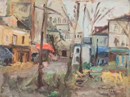 Brescia 1891 – Bellano 1959 PAESAGGIO olio su tela, cm 35,5x44. Firmato in...