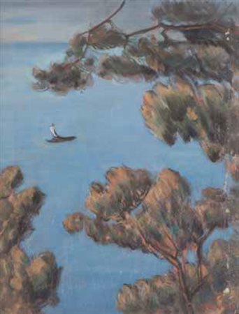 Cesare Monti Brescia 1891 – Bellano 1959 MARINA tela applicata su compensato,...