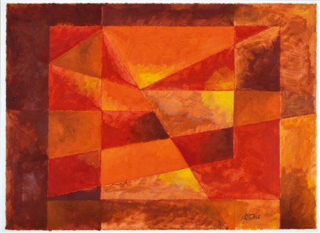 LEON GISCHIA (Dax 1903 - Parigi 1991), Composizione, olio su carta, 49X65...