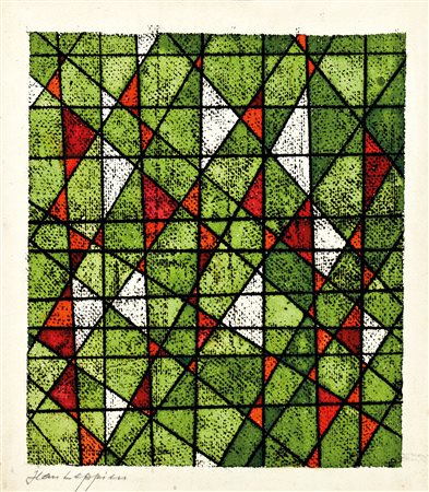 JEAN LEPPIEN (Lenebourg 1910 - Parigi 1991), senza titolo, tecnica mista su...