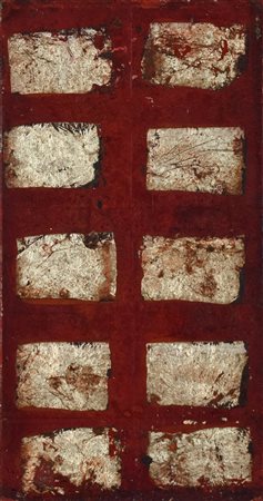 REMO BIANCO (Milano 1922 - 1988), Tableau dorè, 1974 tecnica mista e foglia...