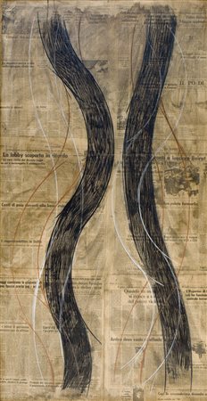 CARLO CIUSSI (Udine 1930 - 2012), senza titolo, 1982 tecnica mista e collage...