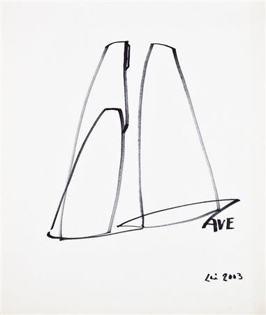 MARIA LAI (Ulassai (Nu) 1919 - Cardedu (Nu) 2013), Ave, 2003 pennarello nero...