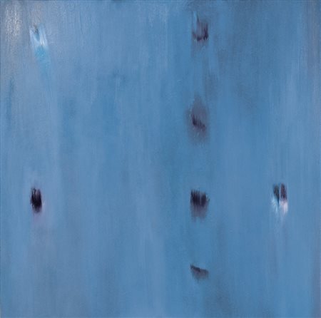 ENNIO FINZI (Venezia 1931), Architettura del colore in blu, 1996 olio su...