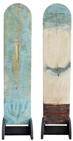 RAFFAELE ROSSI (Alba 1956), Stele, 1996 affresco e tecnica mista su tavola,...