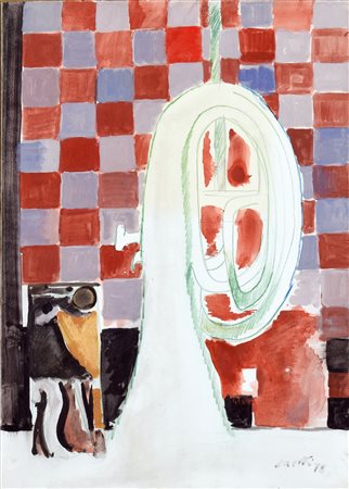 BRUNO SAETTI (Bologna 1902 - Venezia 1984), Tromba con scacchiera, 1978...