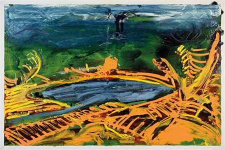 MARIO SCHIFANO (Homs 1934 - Roma 1998) In piano, 1987 acrilici e smalti su...