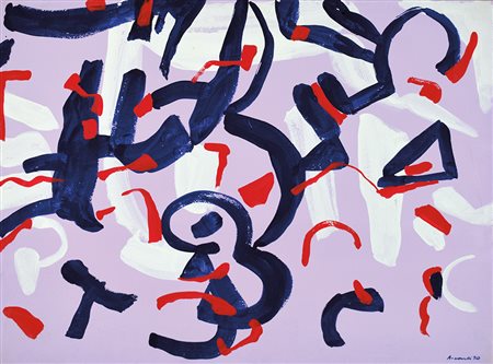 CARLA ACCARDI (Trapani 1924 - Roma 2014) Viola-Bianco-Rosso, 1990 tempera su...