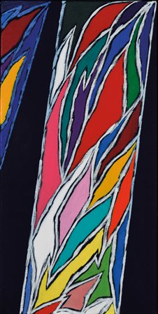 PIERO DORAZIO (Roma 1927 - Perugia 2005) Triglifi, 1979 olio su tela, 52x25...