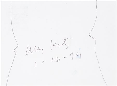 ALEX KATZ (1927)Senza Titolo, 1994Penna su cartolina postalecm 10x13Firma e...