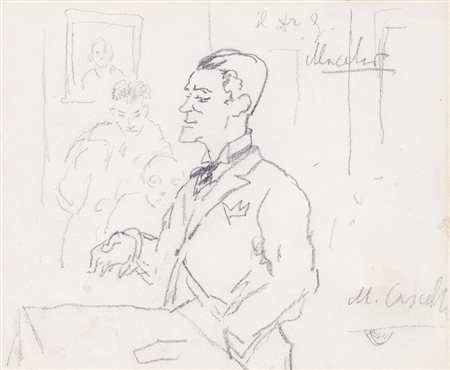 MICHELE CASCELLA (1892-1989)Senza TitoloMatita su cartacm 12x15Firma al...