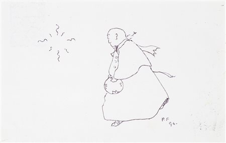 PHILIPPE FAVIER (1957)Senza Titolo, 1994Penna su cartolina postalecm...