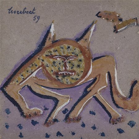 LUCEBERT (1924-1994)Senza Titolo, 1959Tecnica mista su cartacm 19x19Firma e...