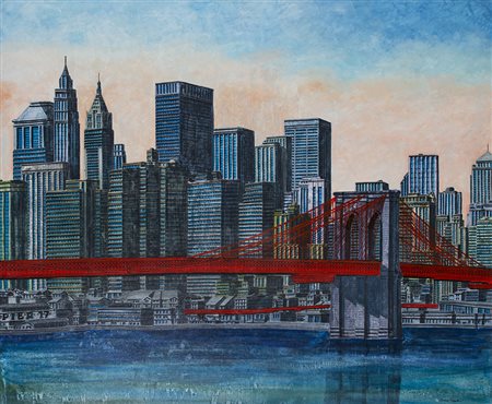 TONINO CAPUTO (1933)Brooklyn Bridge (La traversata dei sogni)Olio su telacm...