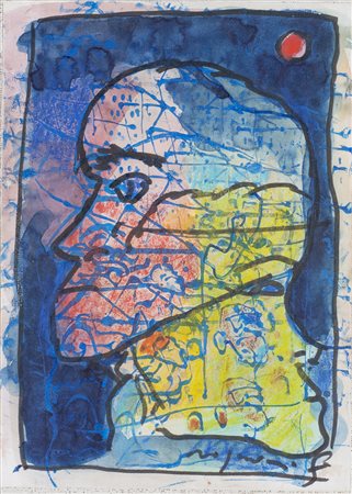 FRANCO ROGNONI (1912-1999)Senza TitoloTecnica mista su carta intelatacm...