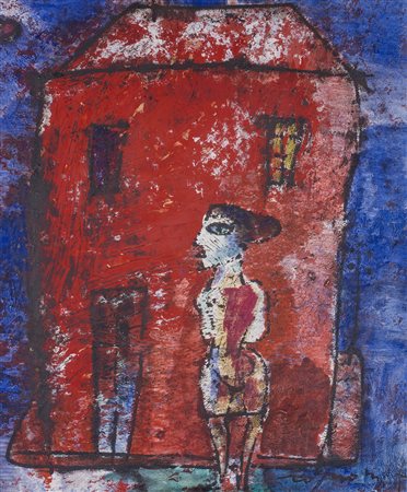 FRANCO ROGNONI (1912-1999)Senza TitoloTecnica mista su telacm 55x46Firma al...