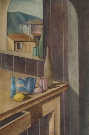 MARCELLO SCUFFI (1948)Senza TitoloAffresco su masonitecm 61x41Firma al...