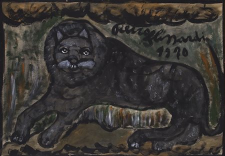 PIETRO GHIZZARDI (1906-1986)Il Leone, 1970Tecnica mista su cartacm...