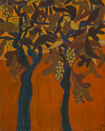 ALDO BERGOLLI (1916-1972)Pergola, 1968Olio su telacm 100x80Firma e datazione...