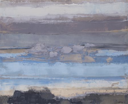 GIUSEPPE AJMONE (1923-2005)Fiume, 1961Olio su telacm 60x73Firma e datazione...