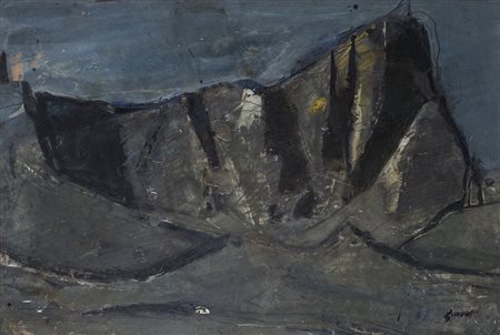 MARIO SIRONI (1885-1961)Senza TitoloOlio e vinavil su masonitecm 35x51Firma...