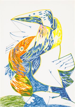 GIANNI DOVA (1925-1991)Senza TitoloPennarelli su carta intelatacm 35x25Firma...