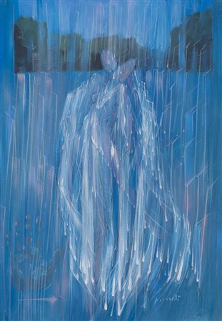 CESARE PEVERELLI (1922-2000)Senza TitoloTecnica mista su cartonecm 73x51Firma...