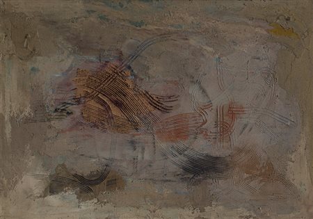 EDOARDO GIORDANO (1904-1974)Senza Titolo, 1959Olio e sabbia su telacm...