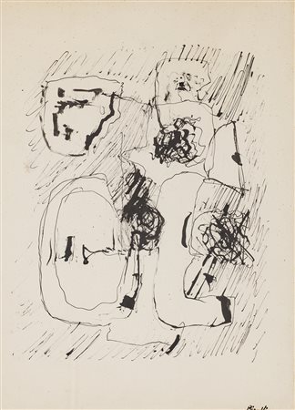 RENATO BIROLLI (1905-1959)Composizione, '50China su cartacm 48x36Firma al...