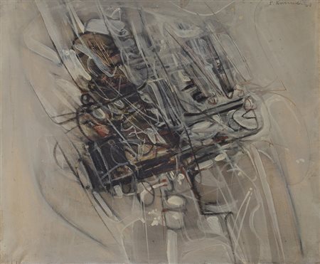 EDOARDO FRANCESCHINI (1928-2006)Senza Titolo, 1960Tecnica mista su telacm...