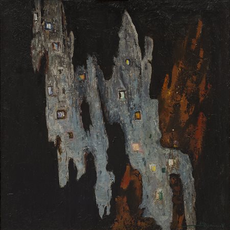 VINICIO VIANELLO (1923-1999)Venezia Notturno, 1950Olio su telacm 110x105Firma...