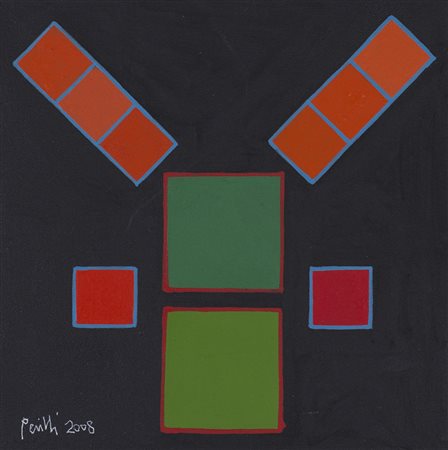 ACHILLE PERILLI (1927)Topic, 2008Tecnica mista su telacm 20x20Firma e...