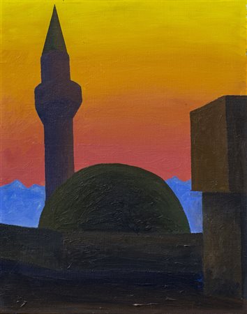 SALVO (1947-2015)Minareto, 1991Olio su telacm 50x40Firma e datazione al...