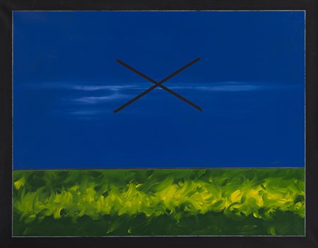 FRANCO ANGELI (1935-1988)Giallo limone, 1987Smalti su telacm 80x100Firma e...