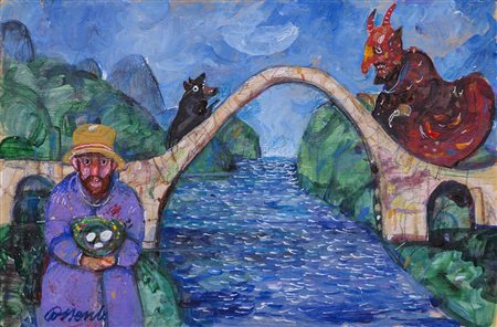 ANTONIO POSSENTI (1933-2016)Ultimo ponte del diavolo, 2005Olio su tavolacm...