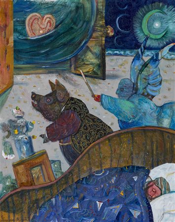 ANTONIO POSSENTI (1933-2016)XII Sogno del Profeta, 1998Olio su cartone...