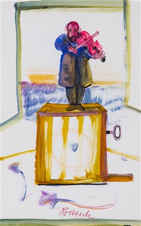 ANTONIO POSSENTI (1933-2016)Senza TitoloTecnica mista su cartacm 29x18,5Firma...