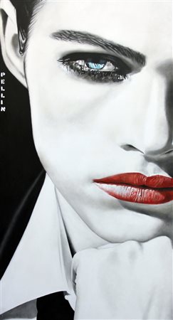 Cinzia PELLIN ( ) La rabbia nel cuore 2007 olio su tela cm. 200 x 100Firma...