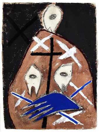 Mimmo PALADINO (Paduli 1948-12-18 ) Senza titolo 1982 tecnica mista su carta...