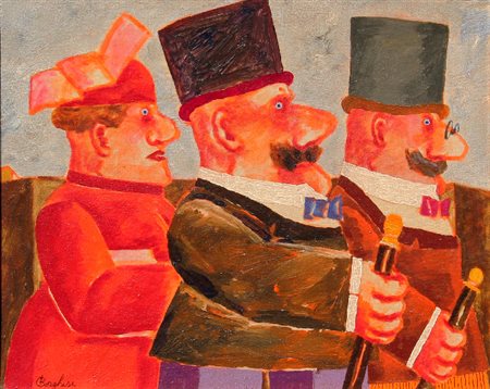 Franz BORGHESE (Roma 1941-01-21 Roma 2005-12-17) Senza titolo olio su tela...